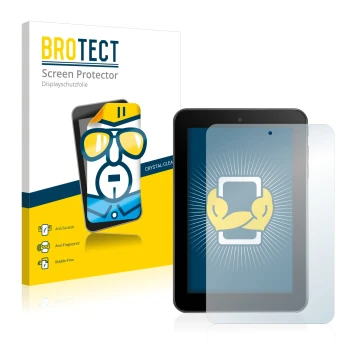 Parte frontale di una confezione del prodotto con il logo del marchio BROTECT. Accanto è raffigurato il dispositivo Alcatel On