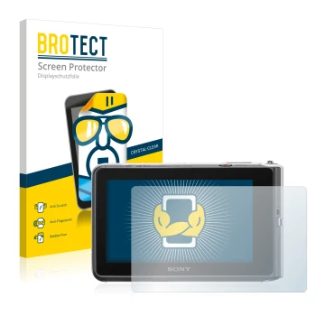 Parte frontale di una confezione del prodotto con il logo del marchio BROTECT. Accanto è raffigurato il dispositivo Sony Cyber