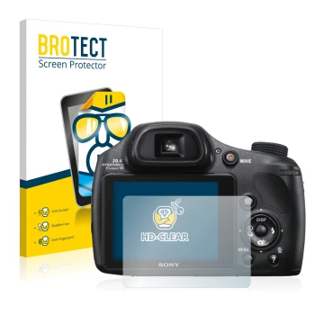 Parte frontale di una confezione del prodotto con il logo del marchio BROTECT. Accanto è raffigurato il dispositivo Sony Cyber