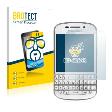 Parte frontale di una confezione del prodotto con il logo del marchio BROTECT. Accanto è raffigurato il dispositivo BlackBerry