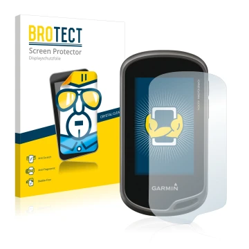 Parte frontale di una confezione del prodotto con il logo del marchio BROTECT. Accanto è raffigurato il dispositivo Garmin Ore