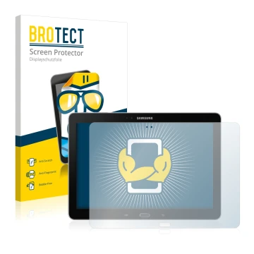 Parte frontale di una confezione del prodotto con il logo del marchio BROTECT. Accanto è raffigurato il dispositivo Samsung Ga