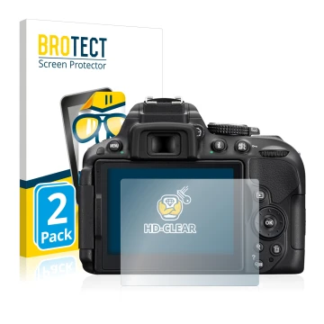 Parte frontale di una confezione del prodotto con il logo del marchio BROTECT. Accanto è raffigurato il dispositivo Nikon D530