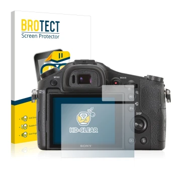 Parte frontale di una confezione del prodotto con il logo del marchio BROTECT. Accanto è raffigurato il dispositivo Sony Cyber