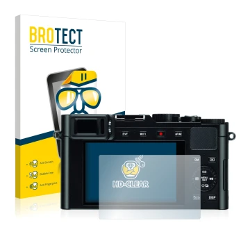 Parte frontale di una confezione del prodotto con il logo del marchio BROTECT. Accanto è raffigurato il dispositivo Leica D-Lu