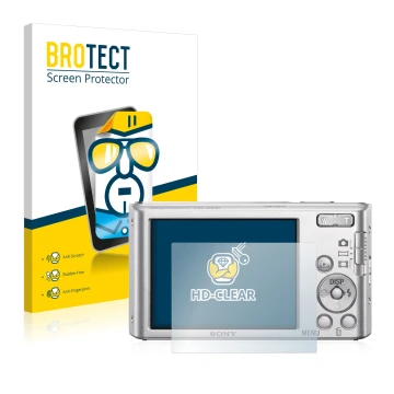 Parte frontale di una confezione del prodotto con il logo del marchio BROTECT. Accanto è raffigurato il dispositivo Sony Cyber