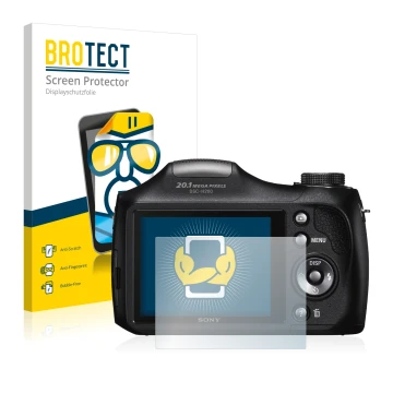Parte frontale di una confezione del prodotto con il logo del marchio BROTECT. Accanto è raffigurato il dispositivo Sony Cyber