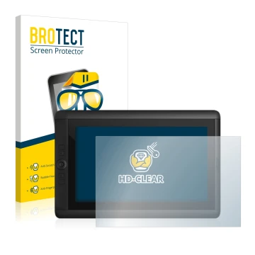 Parte frontale di una confezione del prodotto con il logo del marchio BROTECT. Accanto è raffigurato il dispositivo Wacom Cint