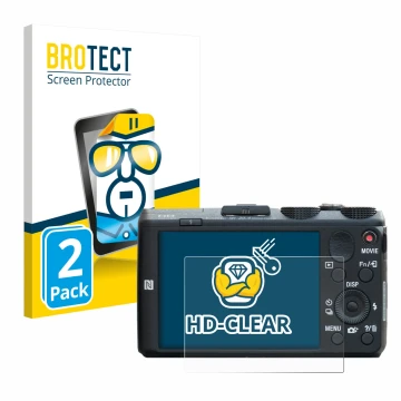 Parte frontale di una confezione del prodotto con il logo del marchio BROTECT. Accanto è raffigurato il dispositivo Sony Cyber
