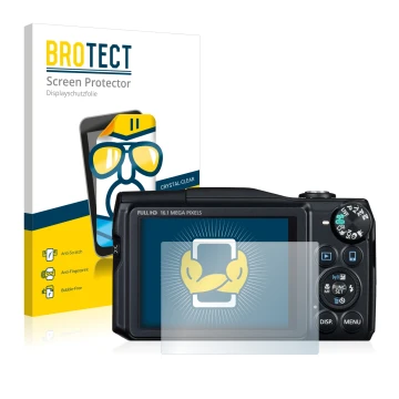 Parte frontale di una confezione del prodotto con il logo del marchio BROTECT. Accanto è raffigurato il dispositivo Canon Powe