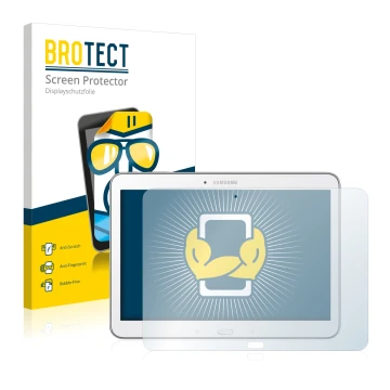Parte frontale di una confezione del prodotto con il logo del marchio BROTECT. Accanto è raffigurato il dispositivo Samsung Ga
