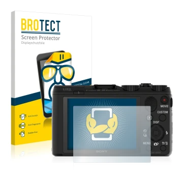 Parte frontale di una confezione del prodotto con il logo del marchio BROTECT. Accanto è raffigurato il dispositivo Sony Cyber