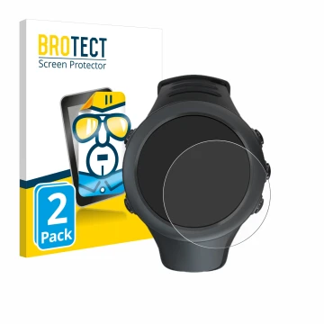 Parte frontale di una confezione del prodotto con il logo del marchio BROTECT. Accanto è raffigurato il dispositivo Suunto Amb