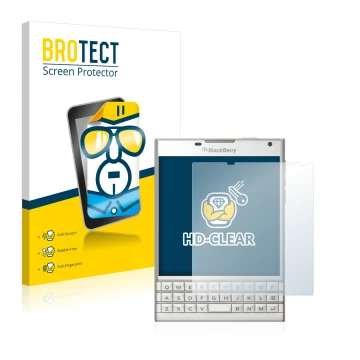 Parte frontale di una confezione del prodotto con il logo del marchio BROTECT. Accanto è raffigurato il dispositivo BlackBerry