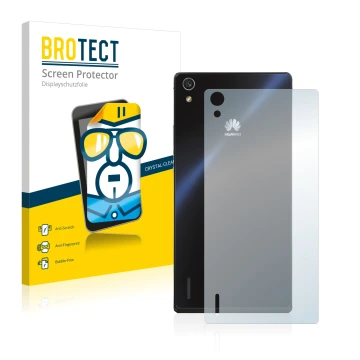 Parte frontale di una confezione del prodotto con il logo del marchio BROTECT. Accanto è raffigurato il dispositivo Huawei Asc