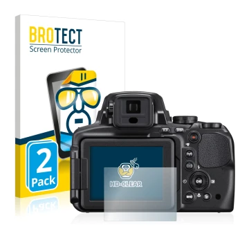 Parte frontale di una confezione del prodotto con il logo del marchio BROTECT. Accanto è raffigurato il dispositivo Nikon Cool