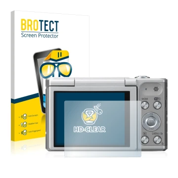 Parte frontale di una confezione del prodotto con il logo del marchio BROTECT. Accanto è raffigurato il dispositivo Panasonic 