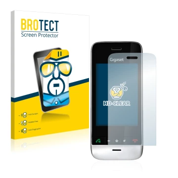 Parte frontale di una confezione del prodotto con il logo del marchio BROTECT. Accanto è raffigurato il dispositivo Gigaset SL