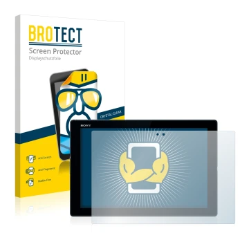 Parte frontale di una confezione del prodotto con il logo del marchio BROTECT. Accanto è raffigurato il dispositivo Sony Xperi