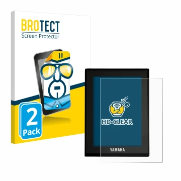 Parte frontale di una confezione del prodotto con il logo del marchio BROTECT. Accanto è raffigurato il dispositivo Yamaha LCD