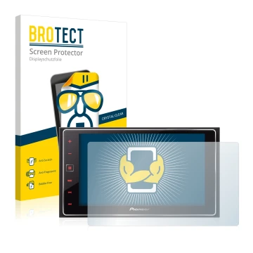 Parte frontale di una confezione del prodotto con il logo del marchio BROTECT. Accanto è raffigurato il dispositivo Pioneer SP