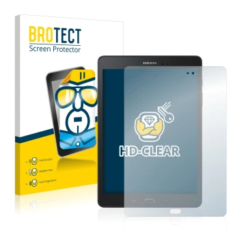 Parte frontale di una confezione del prodotto con il logo del marchio BROTECT. Accanto è raffigurato il dispositivo Samsung Ga