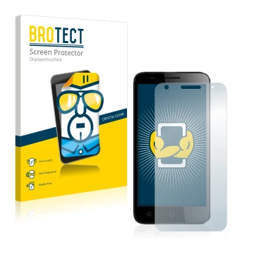 Parte frontale di una confezione del prodotto con il logo del marchio BROTECT. Accanto è raffigurato il dispositivo Alcatel Pi
