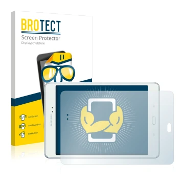 Parte frontale di una confezione del prodotto con il logo del marchio BROTECT. Accanto è raffigurato il dispositivo Samsung Ga