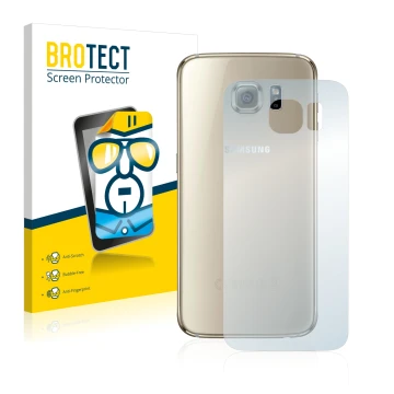 Parte frontale di una confezione del prodotto con il logo del marchio BROTECT. Accanto è raffigurato il dispositivo Samsung SM