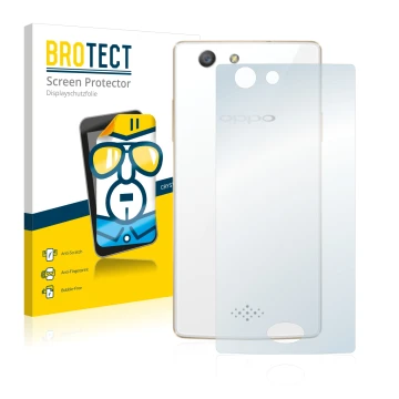 Parte frontale di una confezione del prodotto con il logo del marchio BROTECT. Accanto è raffigurato il dispositivo Oppo A31 2