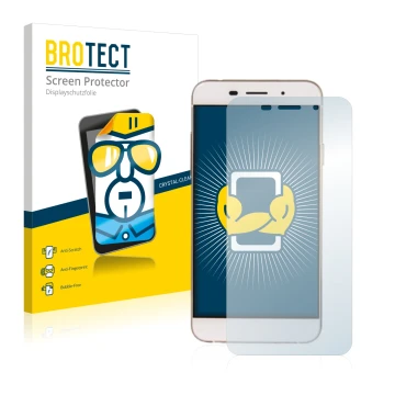 Parte frontale di una confezione del prodotto con il logo del marchio BROTECT. Accanto è raffigurato il dispositivo Coolpad Iv