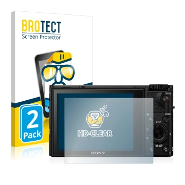 Parte frontale di una confezione del prodotto con il logo del marchio BROTECT. Accanto è raffigurato il dispositivo Sony Cyber