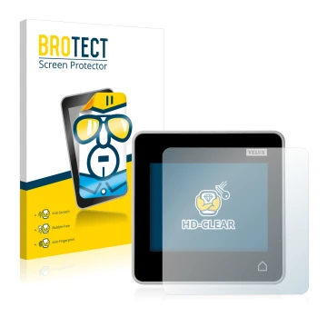 Parte frontale di una confezione del prodotto con il logo del marchio BROTECT. Accanto è raffigurato il dispositivo Velux Inte