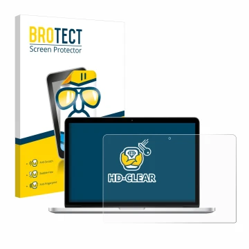 Parte frontale di una confezione del prodotto con il logo del marchio BROTECT. Accanto è raffigurato il dispositivo Apple MacB