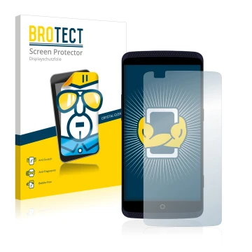 Parte frontale di una confezione del prodotto con il logo del marchio BROTECT. Accanto è raffigurato il dispositivo ZTE Axon E