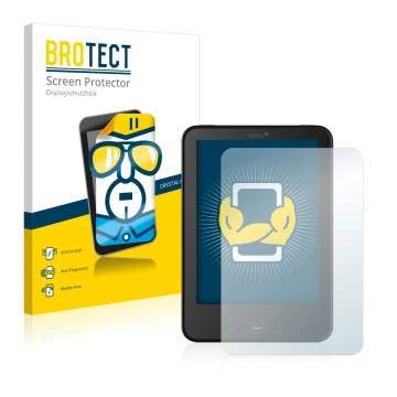 Parte frontale di una confezione del prodotto con il logo del marchio BROTECT. Accanto è raffigurato il dispositivo Tolino Vis