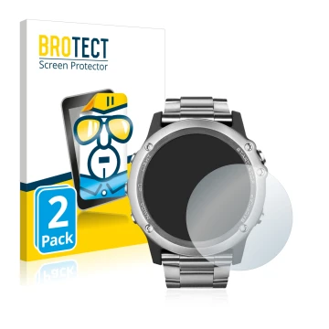 Parte frontale di una confezione del prodotto con il logo del marchio BROTECT. Accanto è raffigurato il dispositivo Garmin Fen