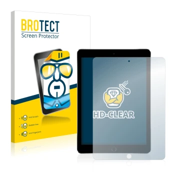 Parte frontale di una confezione del prodotto con il logo del marchio BROTECT. Accanto è raffigurato il dispositivo Apple iPad