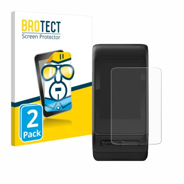 Parte frontale di una confezione del prodotto con il logo del marchio BROTECT. Accanto è raffigurato il dispositivo Garmin viv