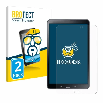 Parte frontale di una confezione del prodotto con il logo del marchio BROTECT. Accanto è raffigurato il dispositivo Samsung Ga
