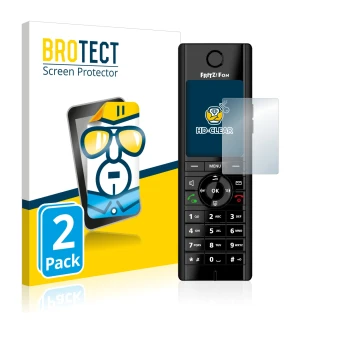 Parte frontale di una confezione del prodotto con il logo del marchio BROTECT. Accanto è raffigurato il dispositivo AVM Fritz!