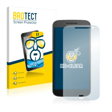 Parte frontale di una confezione del prodotto con il logo del marchio BROTECT. Accanto è raffigurato il dispositivo Motorola M