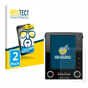 Parte frontale di una confezione del prodotto con il logo del marchio BROTECT. Accanto è raffigurato il dispositivo Renault Me