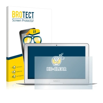 Parte frontale di una confezione del prodotto con il logo del marchio BROTECT. Accanto è raffigurato il dispositivo Apple MacB