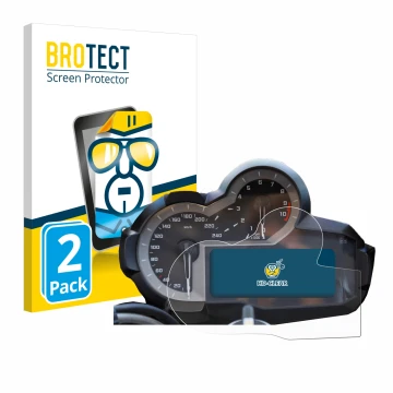 Parte frontale di una confezione del prodotto con il logo del marchio BROTECT. Accanto è raffigurato il dispositivo BMW R 1200