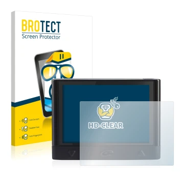 Parte frontale di una confezione del prodotto con il logo del marchio BROTECT. Accanto è raffigurato il dispositivo Coyote Min