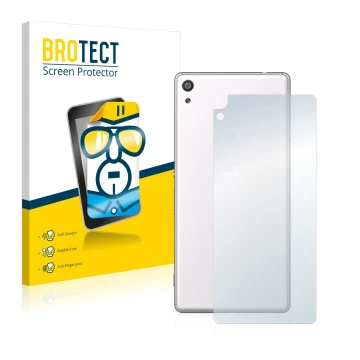 Parte frontale di una confezione del prodotto con il logo del marchio BROTECT. Accanto è raffigurato il dispositivo Sony Xperi