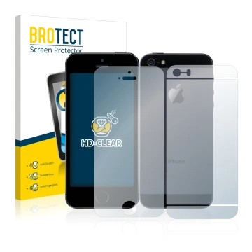 Parte frontale di una confezione del prodotto con il logo del marchio BROTECT. Accanto è raffigurato il dispositivo Apple iPho