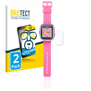 Parte frontale di una confezione del prodotto con il logo del marchio BROTECT. Accanto è raffigurato il dispositivo Vtech Kidi