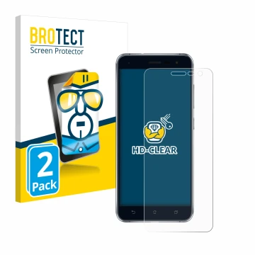 Parte frontale di una confezione del prodotto con il logo del marchio BROTECT. Accanto è raffigurato il dispositivo ASUS ZenFo